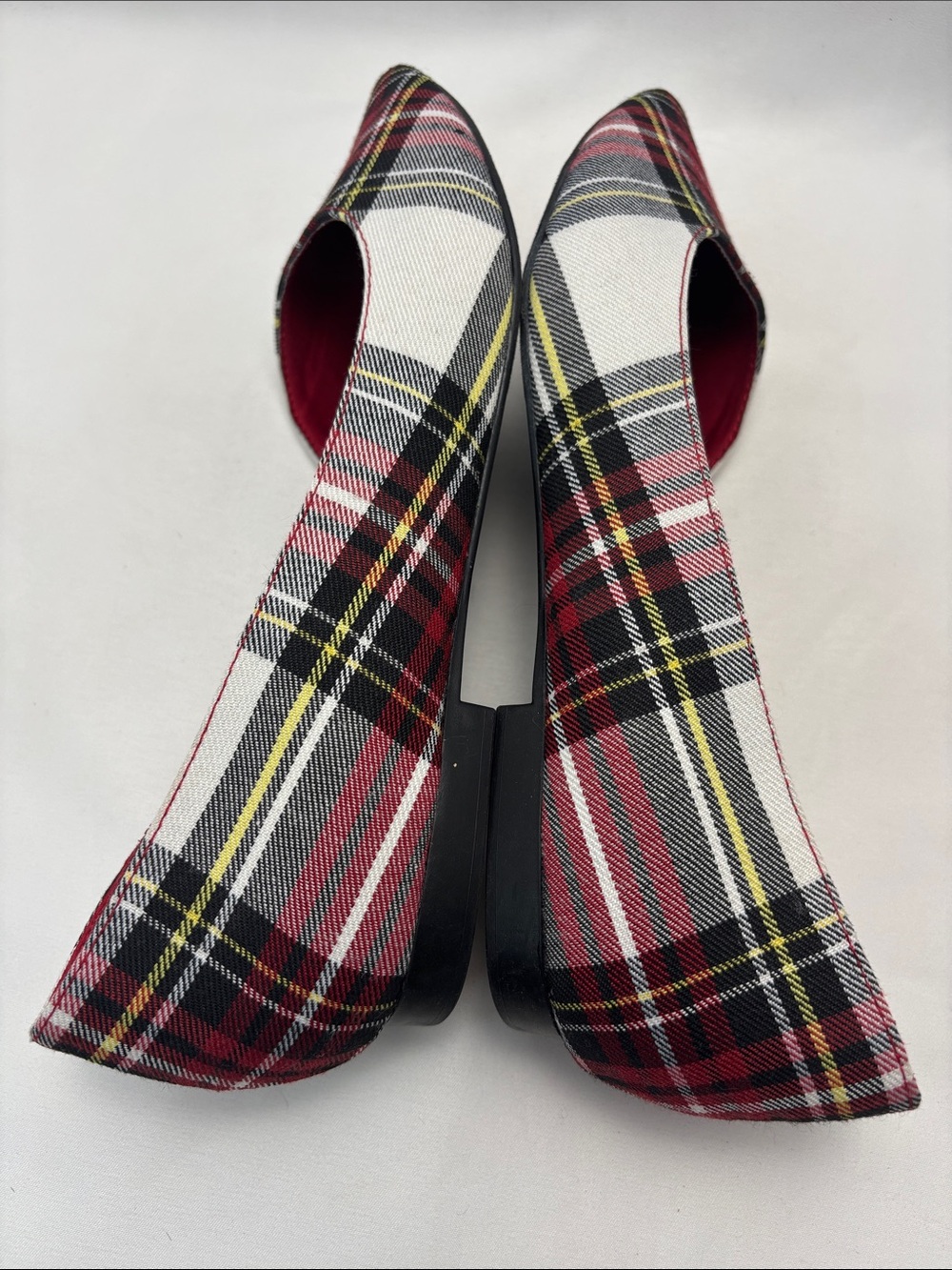 Isaac Mizrahi Amaya D’Orsay Tartan Red Plaid Pointed Toe Flats Women’s 8 - #413 - Picture 6 of 10